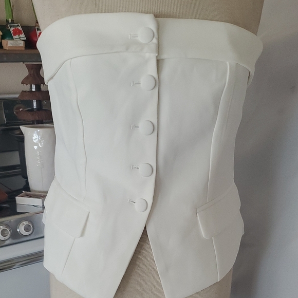 Princess Polly White Sleeveless Bustier Blouse - Picture 2 of 13